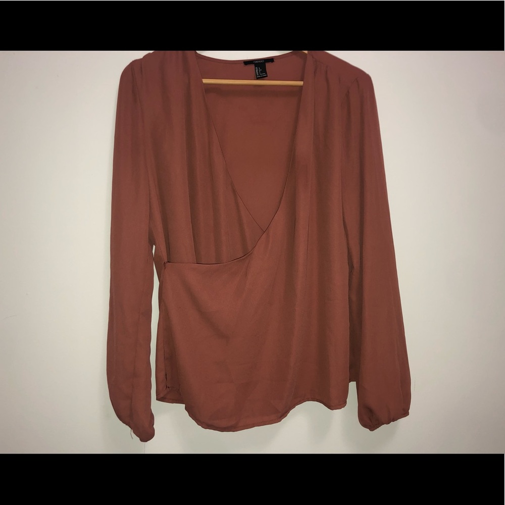 Brown long sleeve blouse